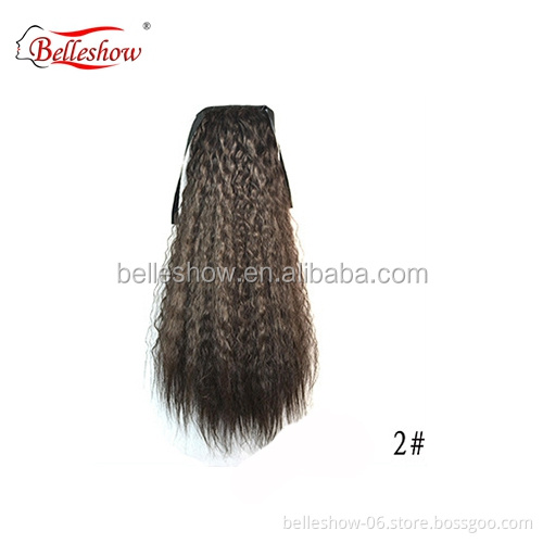 Hot sell Corn hot-sale horsetail synthetic tail strap Corn-long curly-haired ponytail bundled wig ponytail naturl ponytail